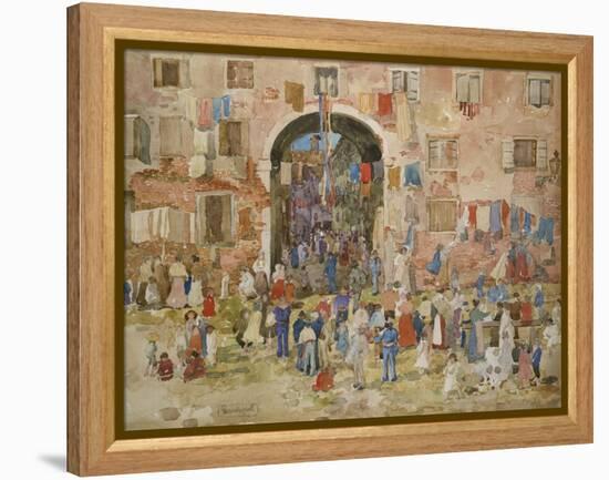 Venice: Riva Degli Schiavone, Castello, 1898-Maurice Brazil Prendergast-Framed Premier Image Canvas