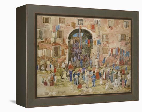 Venice: Riva Degli Schiavone, Castello, 1898-Maurice Brazil Prendergast-Framed Premier Image Canvas