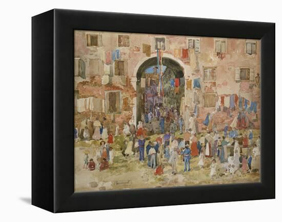 Venice: Riva Degli Schiavone, Castello, 1898-Maurice Brazil Prendergast-Framed Premier Image Canvas