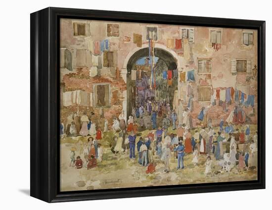 Venice: Riva Degli Schiavone, Castello, 1898-Maurice Brazil Prendergast-Framed Premier Image Canvas