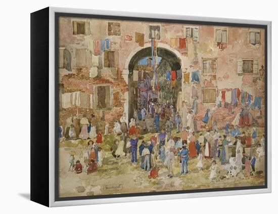 Venice: Riva Degli Schiavone, Castello, 1898-Maurice Brazil Prendergast-Framed Premier Image Canvas