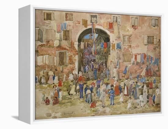 Venice: Riva Degli Schiavone, Castello, 1898-Maurice Brazil Prendergast-Framed Premier Image Canvas