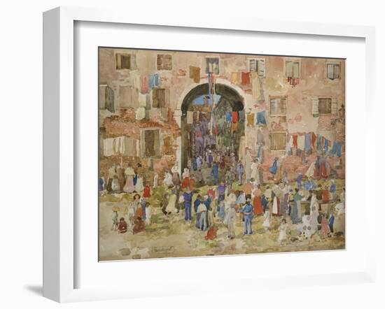 Venice: Riva Degli Schiavone, Castello, 1898-Maurice Brazil Prendergast-Framed Giclee Print