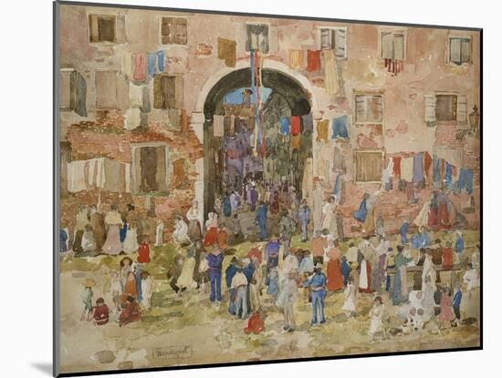 Venice: Riva Degli Schiavone, Castello, 1898-Maurice Brazil Prendergast-Mounted Giclee Print