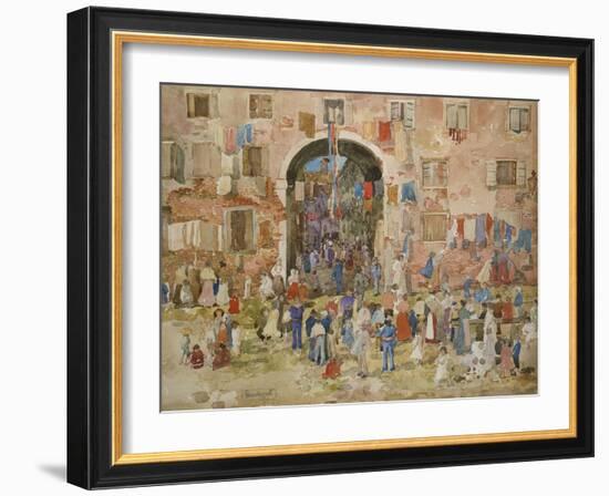 Venice: Riva Degli Schiavone, Castello, 1898-Maurice Brazil Prendergast-Framed Giclee Print