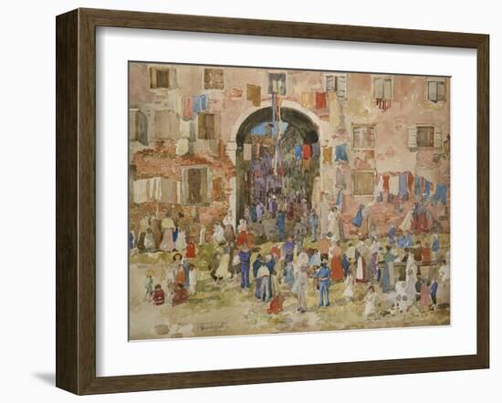 Venice: Riva Degli Schiavone, Castello, 1898-Maurice Brazil Prendergast-Framed Giclee Print