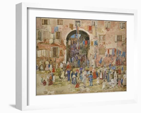 Venice: Riva Degli Schiavone, Castello, 1898-Maurice Brazil Prendergast-Framed Giclee Print