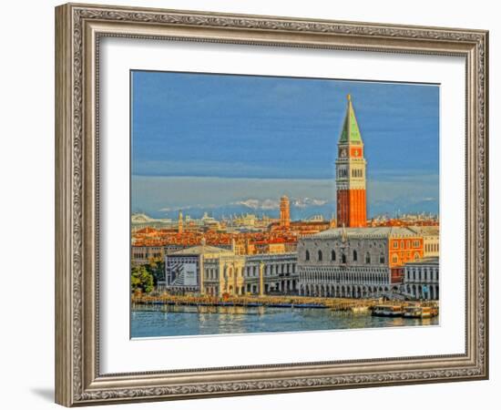 Venice San Marco with Snowcovered Alps II-Markus Bleichner-Framed Art Print