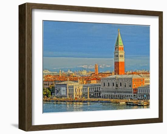 Venice San Marco with Snowcovered Alps II-Markus Bleichner-Framed Art Print