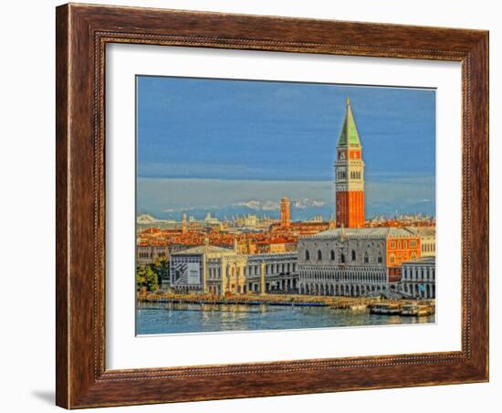 Venice San Marco with Snowcovered Alps II-Markus Bleichner-Framed Art Print