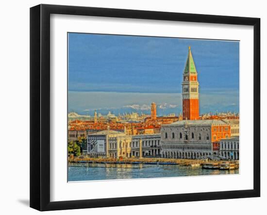 Venice San Marco with Snowcovered Alps II-Markus Bleichner-Framed Art Print