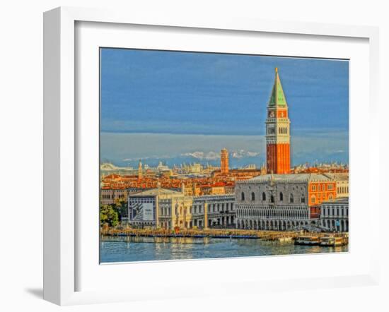 Venice San Marco with Snowcovered Alps II-Markus Bleichner-Framed Art Print