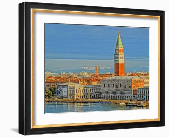 Venice San Marco with Snowcovered Alps II-Markus Bleichner-Framed Art Print