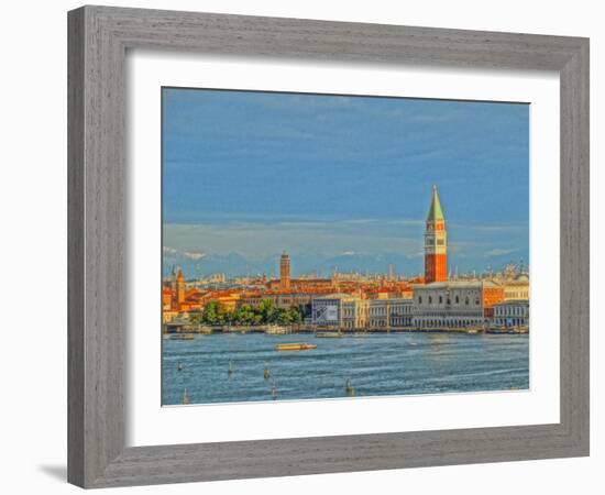 Venice San Marco with Snowcovered Alps III-Markus Bleichner-Framed Art Print