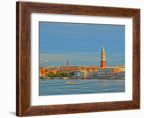 Venice San Marco with Snowcovered Alps III-Markus Bleichner-Framed Art Print