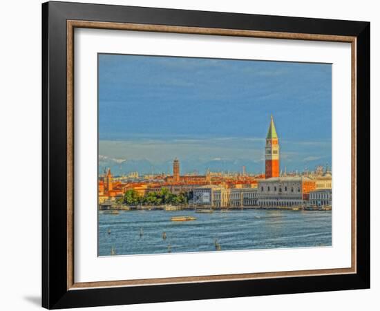 Venice San Marco with Snowcovered Alps III-Markus Bleichner-Framed Art Print