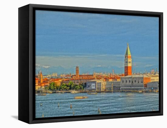 Venice San Marco with Snowcovered Alps III-Markus Bleichner-Framed Stretched Canvas