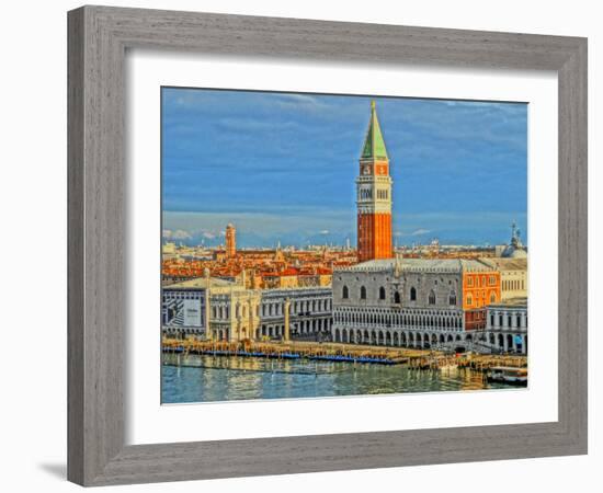 Venice Serenissima with St Mark Square and Alps-Markus Bleichner-Framed Art Print