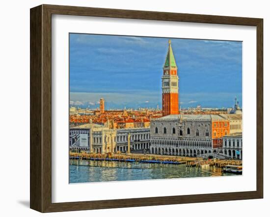 Venice Serenissima with St Mark Square and Alps-Markus Bleichner-Framed Art Print