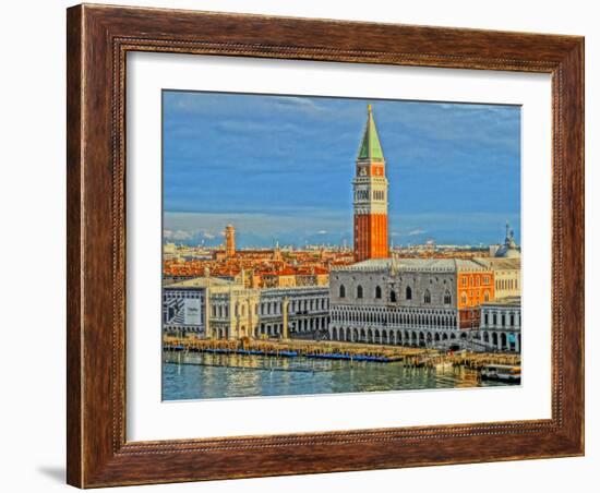 Venice Serenissima with St Mark Square and Alps-Markus Bleichner-Framed Art Print