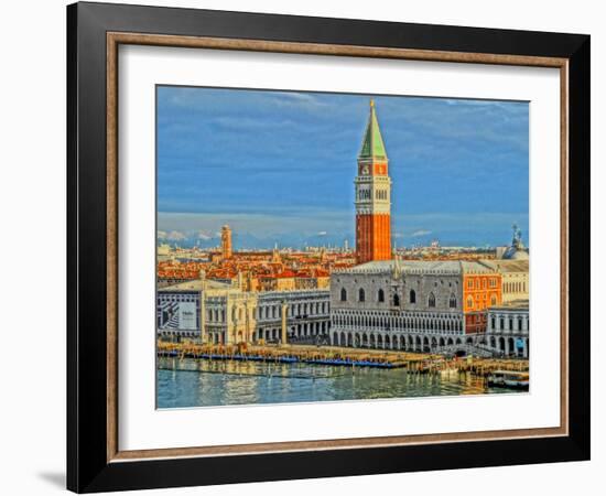 Venice Serenissima with St Mark Square and Alps-Markus Bleichner-Framed Art Print