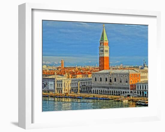 Venice Serenissima with St Mark Square and Alps-Markus Bleichner-Framed Art Print