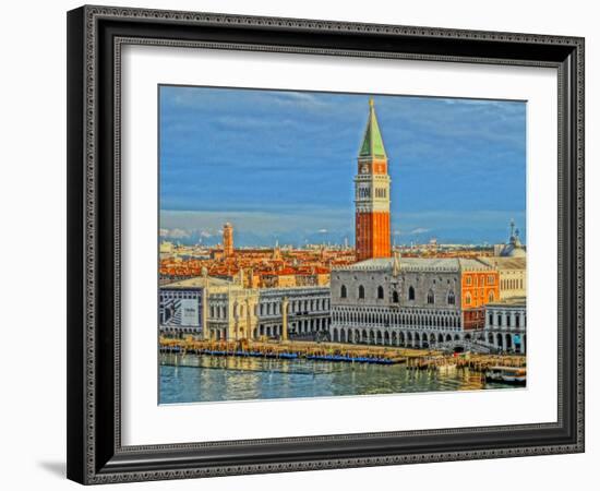 Venice Serenissima with St Mark Square and Alps-Markus Bleichner-Framed Art Print