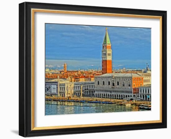 Venice Serenissima with St Mark Square and Alps-Markus Bleichner-Framed Art Print