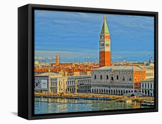 Venice Serenissima with St Mark Square and Alps-Markus Bleichner-Framed Stretched Canvas