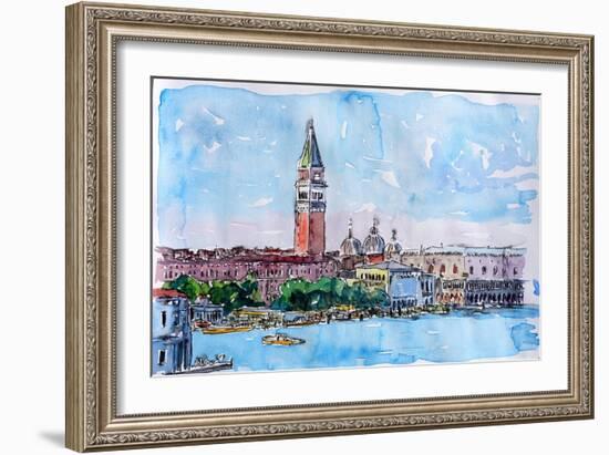 Venice Serenissima with St Marks Bell Tower-Markus Bleichner-Framed Art Print