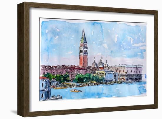 Venice Serenissima with St Marks Bell Tower-Markus Bleichner-Framed Art Print