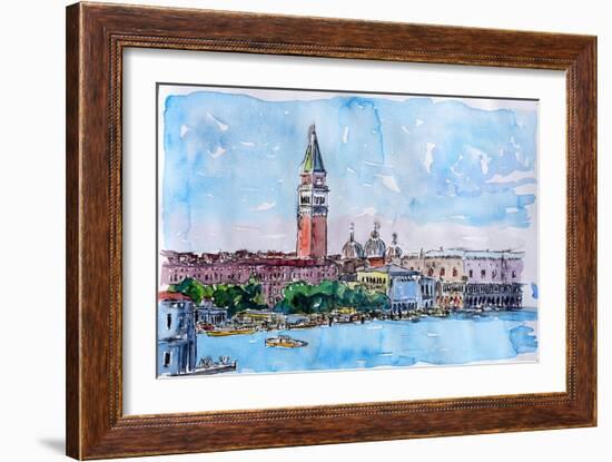 Venice Serenissima with St Marks Bell Tower-Markus Bleichner-Framed Art Print