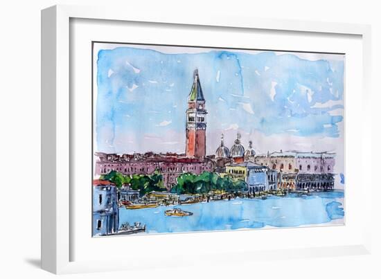 Venice Serenissima with St Marks Bell Tower-Markus Bleichner-Framed Art Print