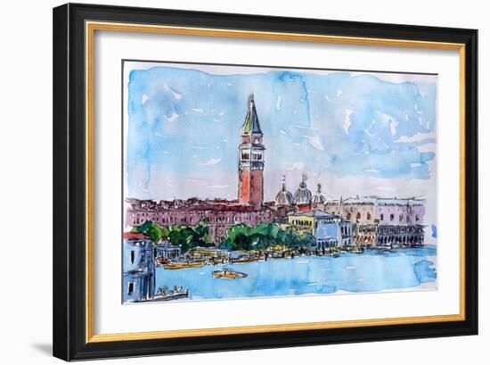 Venice Serenissima with St Marks Bell Tower-Markus Bleichner-Framed Art Print