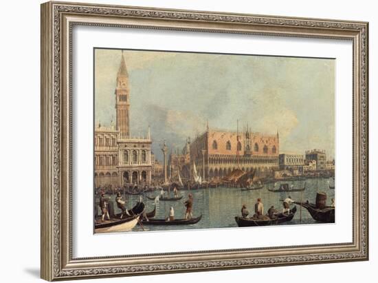 Venice, Showing Doge's Palace and Saint Mark's Square, Italy-Canaletto-Framed Giclee Print