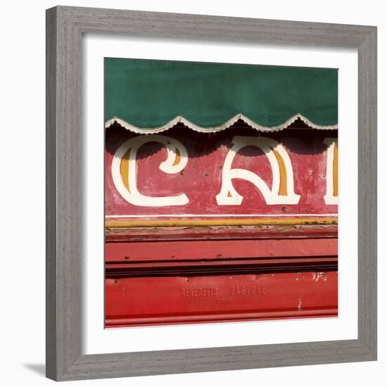 Venice Sign Language, Detail of Green Awning Outside Cafe-Mike Burton-Framed Photographic Print