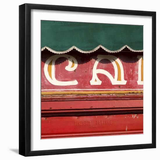 Venice Sign Language, Detail of Green Awning Outside Cafe-Mike Burton-Framed Photographic Print