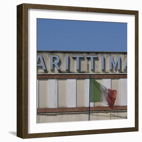 Venice Sign Language with Italian Flag-Mike Burton-Framed Photographic Print