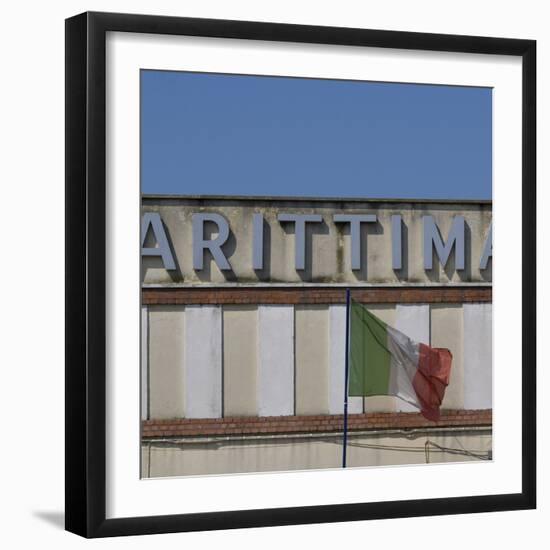 Venice Sign Language with Italian Flag-Mike Burton-Framed Photographic Print