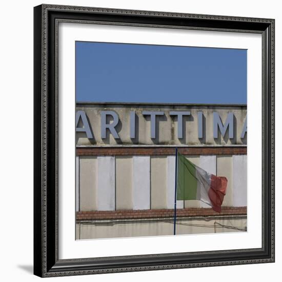 Venice Sign Language with Italian Flag-Mike Burton-Framed Photographic Print