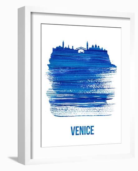 Venice Skyline Brush Stroke - Blue-NaxArt-Framed Art Print