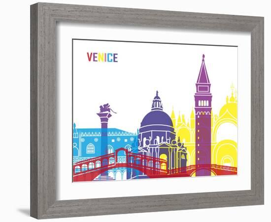 Venice Skyline Pop-paulrommer-Framed Art Print