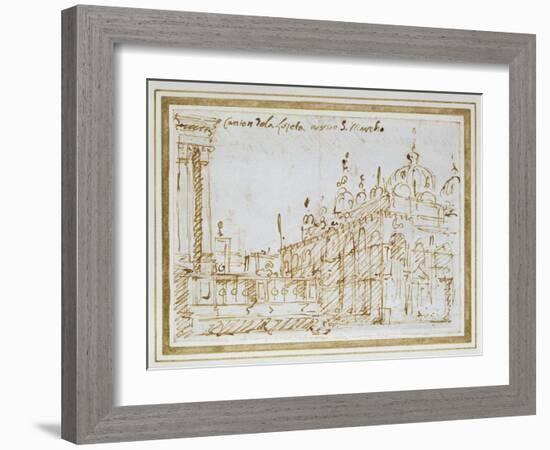 Venice: St Mark's and the Loggetta-Canaletto-Framed Giclee Print