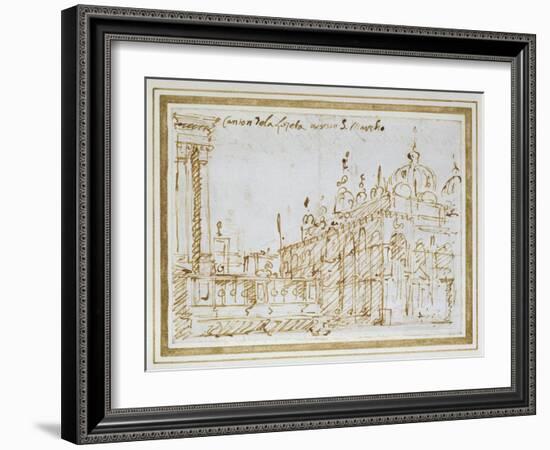 Venice: St Mark's and the Loggetta-Canaletto-Framed Giclee Print