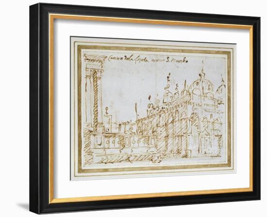 Venice: St Mark's and the Loggetta-Canaletto-Framed Giclee Print