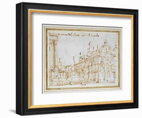 Venice: St Mark's and the Loggetta-Canaletto-Framed Giclee Print