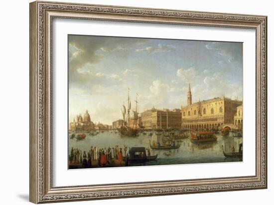 Venice: The Bacino di San Marco, with the Doge's Palace and Entrance to the Grand Canal, 1729-Hendrik Frans Van Lint-Framed Giclee Print