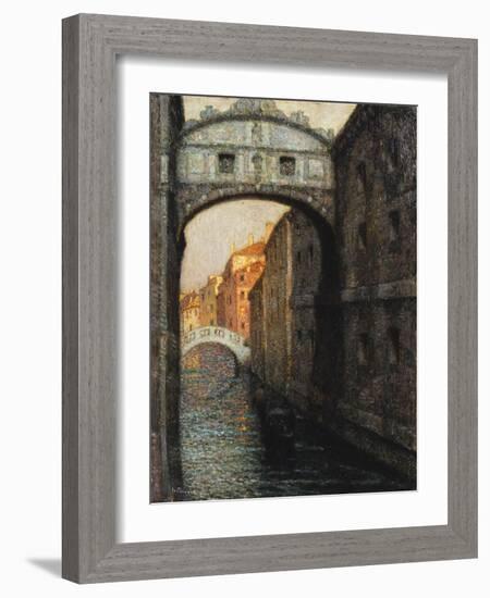 Venice - the Bridge of Sighs; Venise - Le Pont Des Soupirs, 1914-Henri Eugene Augustin Le Sidaner-Framed Giclee Print