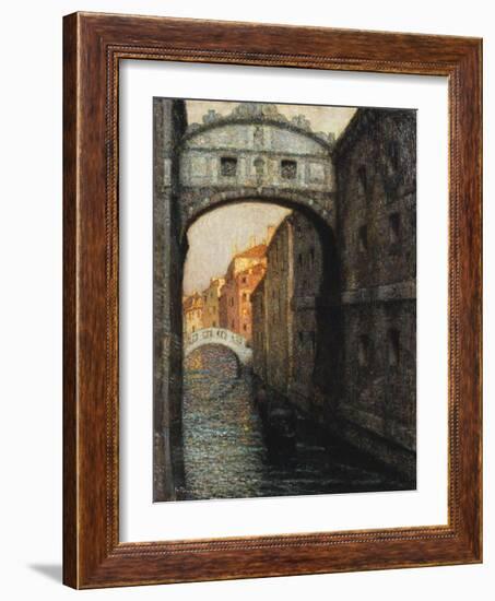 Venice - the Bridge of Sighs; Venise - Le Pont Des Soupirs, 1914-Henri Eugene Augustin Le Sidaner-Framed Giclee Print