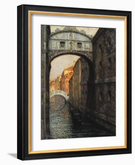 Venice - the Bridge of Sighs; Venise - Le Pont Des Soupirs, 1914-Henri Eugene Augustin Le Sidaner-Framed Giclee Print